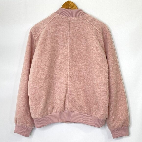 Old Navy Bomber Jacket Womens size Large Full Zip Front Lined Pockets Pink - Picture 2 of 14